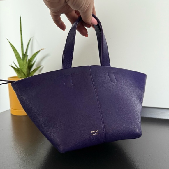Mansur Gavriel purple Mini Tulipano top handle crossbody tote bag NWOT - Picture 9 of 15